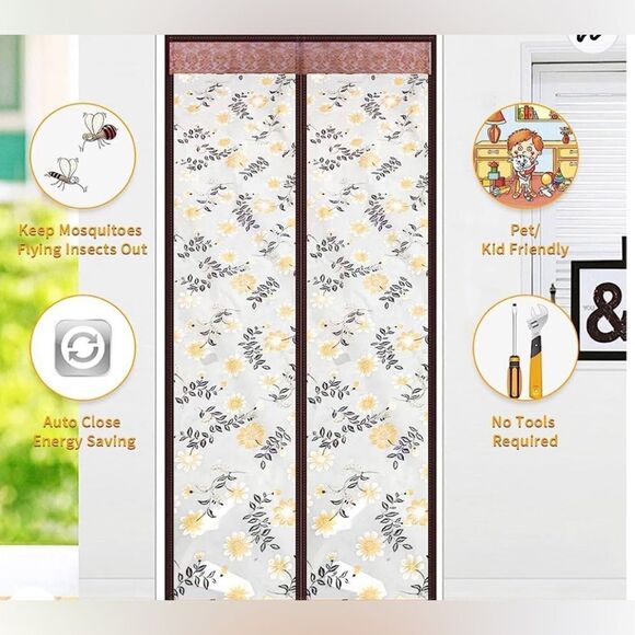Magnetic self closing curtain/screen door.  Keep cool in summer/warm in winter - Picture 4 of 12